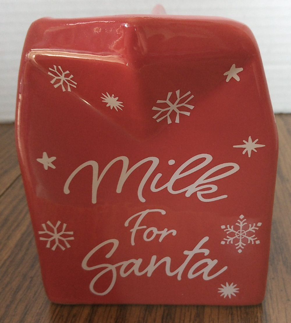 Holiday Time Milk For Santa Earthenware Figure